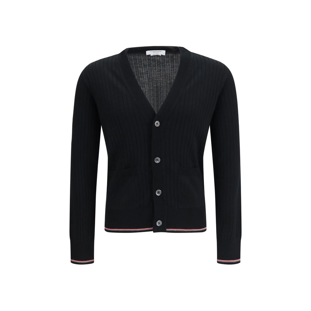 Thom Browne Schwarze Woll-Oversize-Cardigan