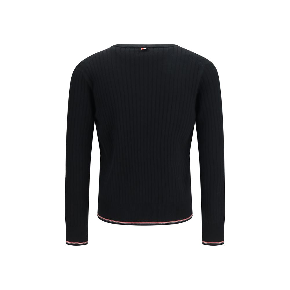 Thom Browne Schwarze Woll-Oversize-Cardigan