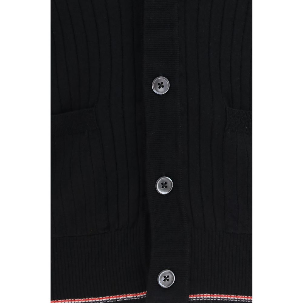 Thom Browne Schwarze Woll-Oversize-Cardigan