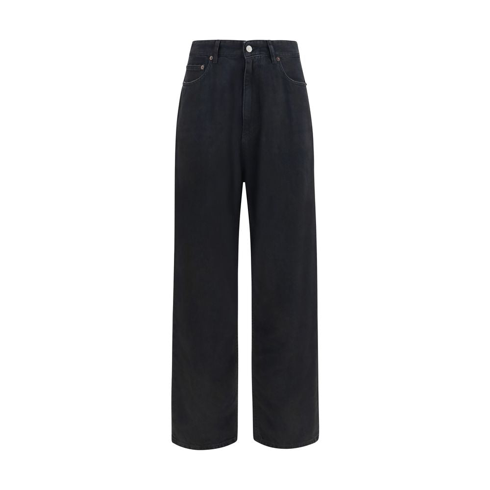 MM6 Schwarze Jeans mit geradem Bein aus Baumwolle