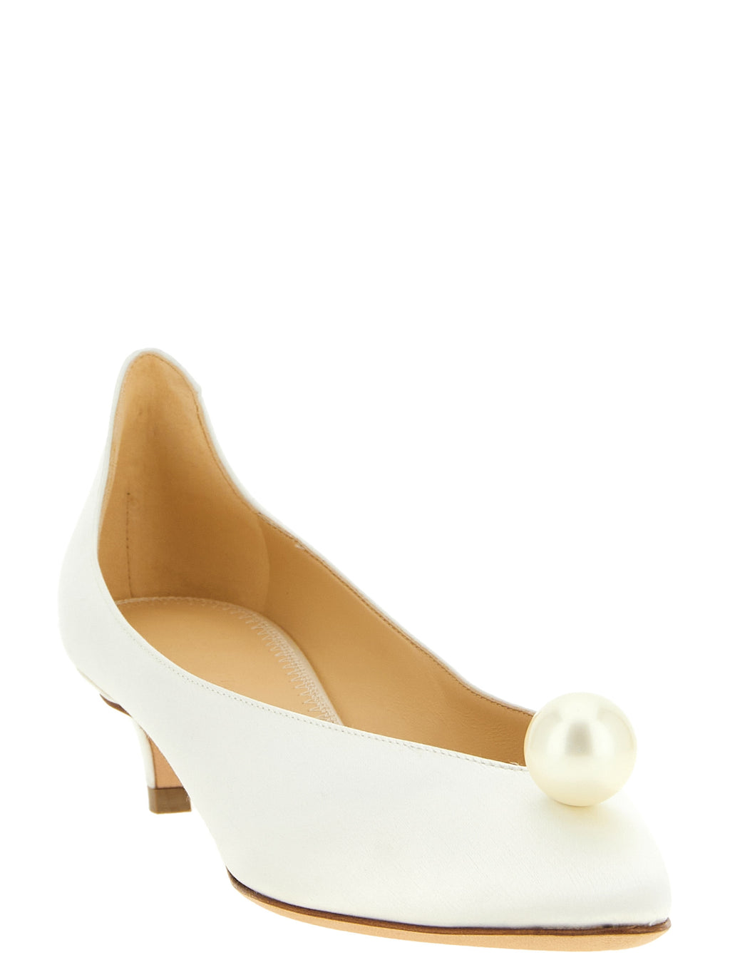 Magda Butrym Weiße Viskose Mid Heel Pumps