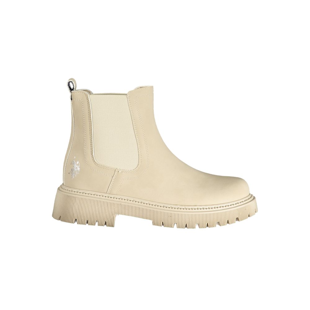 U.S. POLO ASSN. Beige Damen-Stiefeletten aus Polyurethan