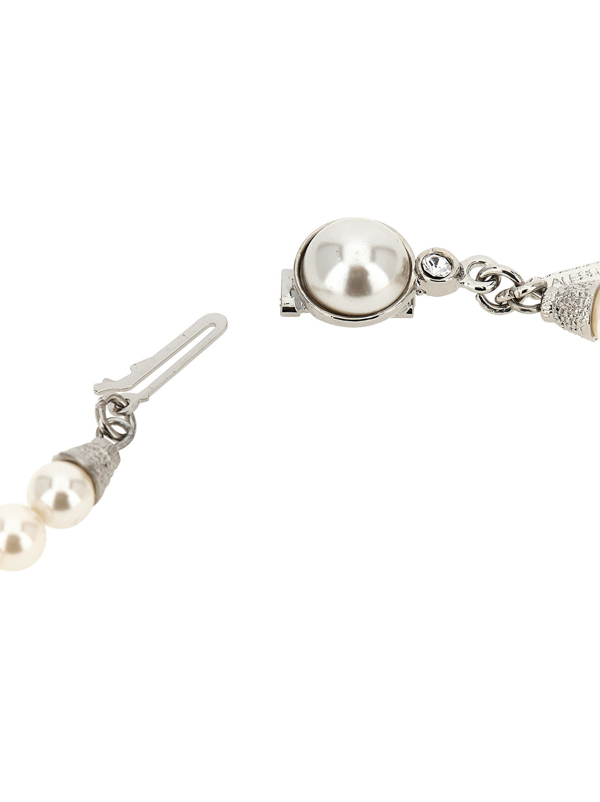 Alessandra Rich Halskette aus weißem Glas