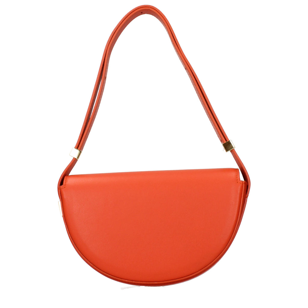 Patou Orangefarbene Schultertasche aus Leder