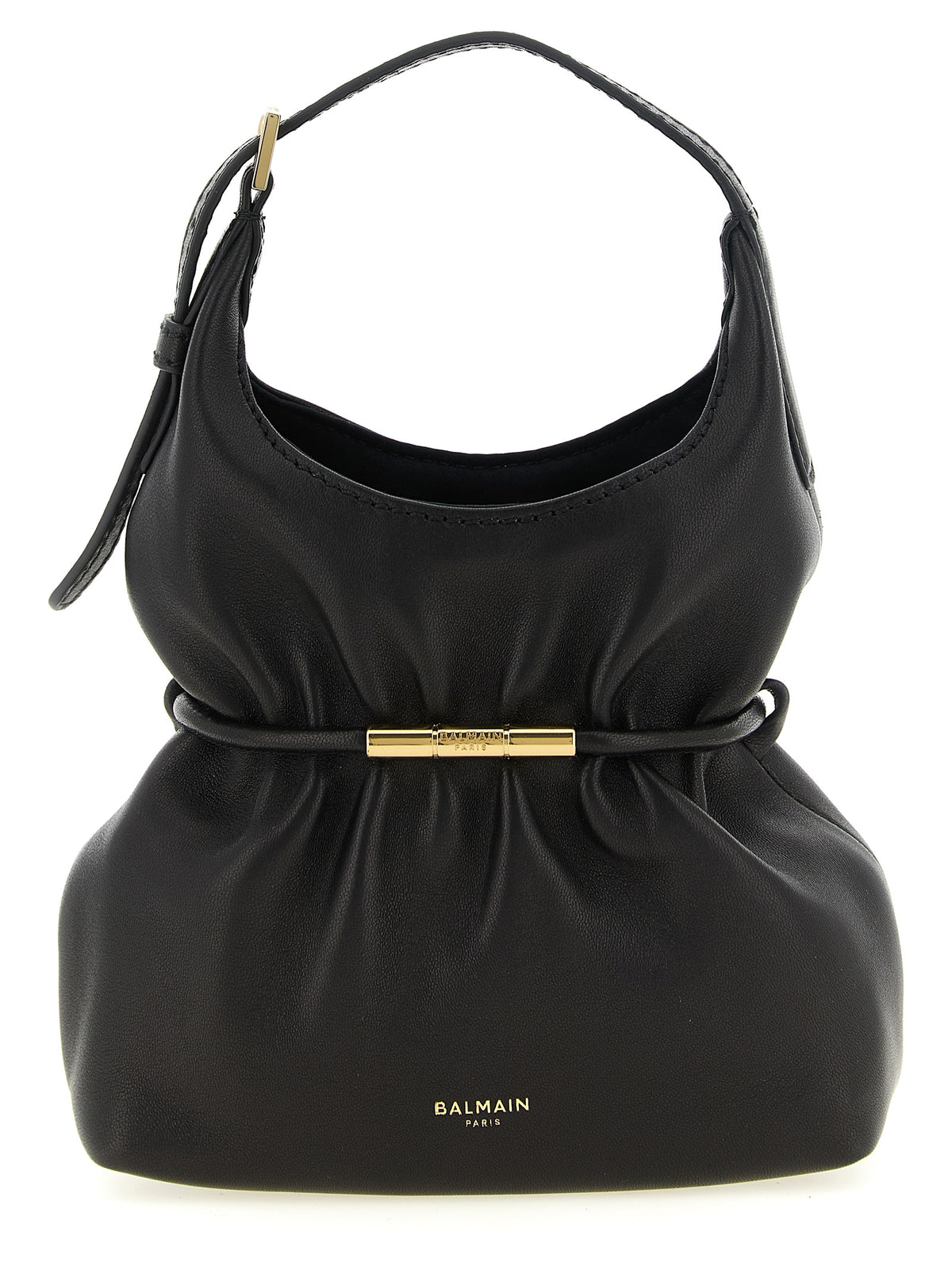 Balmain Handtasche aus schwarzem Lammleder