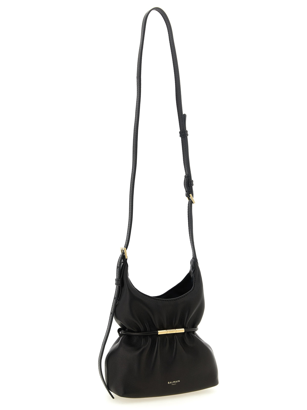Balmain Handtasche aus schwarzem Lammleder