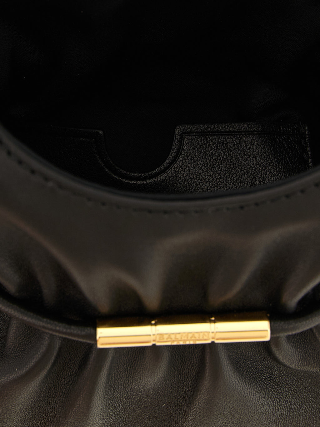 Balmain Handtasche aus schwarzem Lammleder