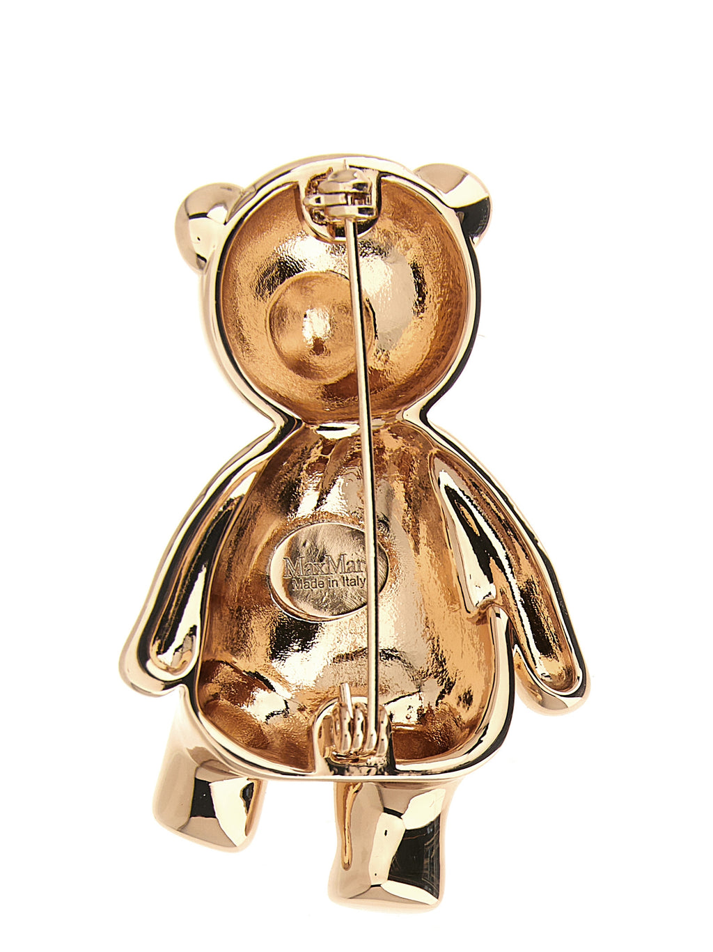 Max Mara Brosche aus goldfarbenem Metall