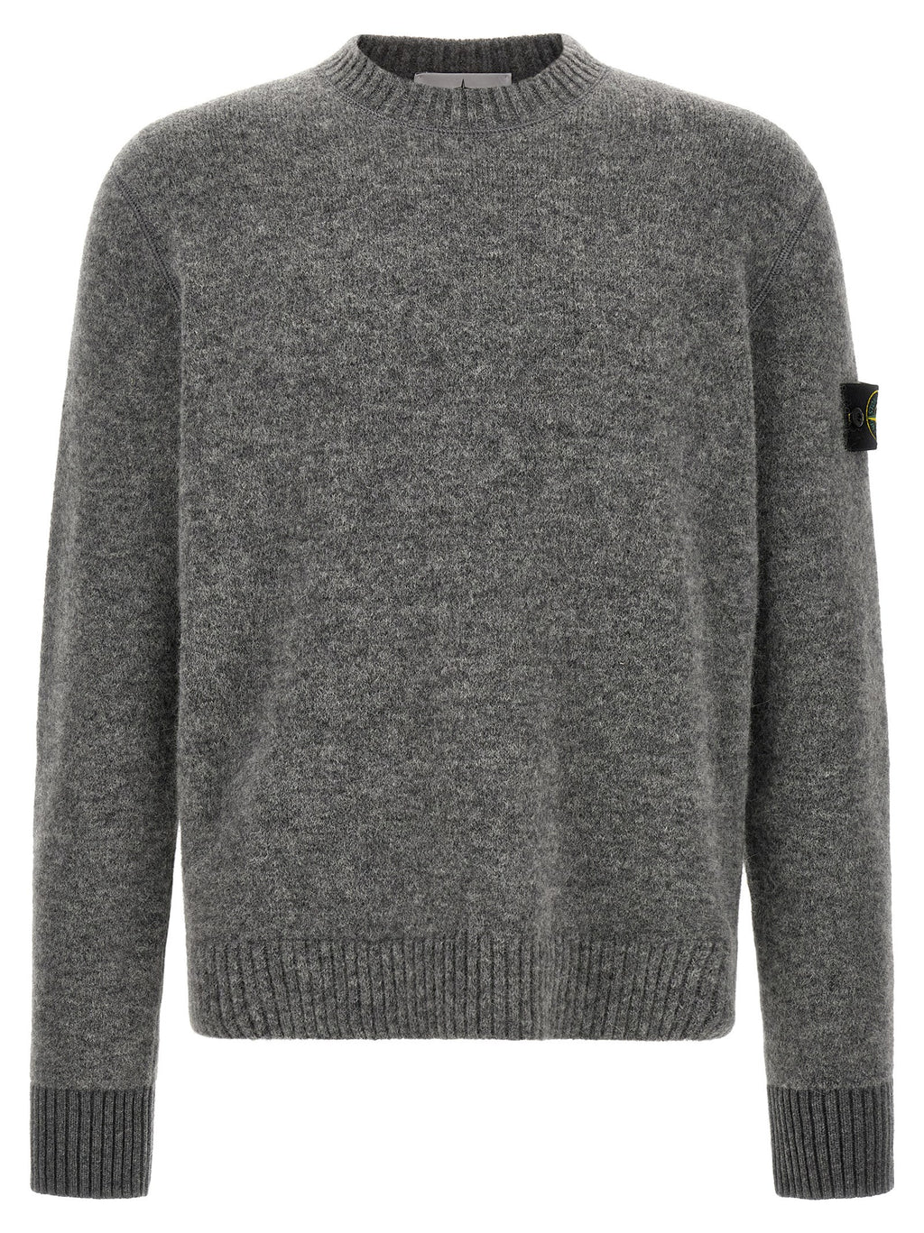 Stone Island Graue Wollstrickjacke