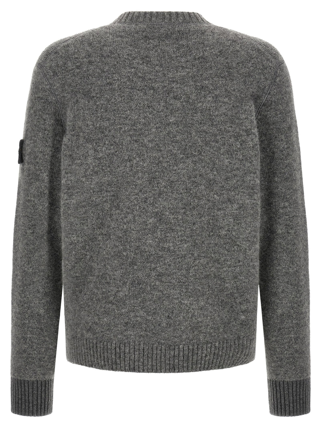 Stone Island Graue Wollstrickjacke