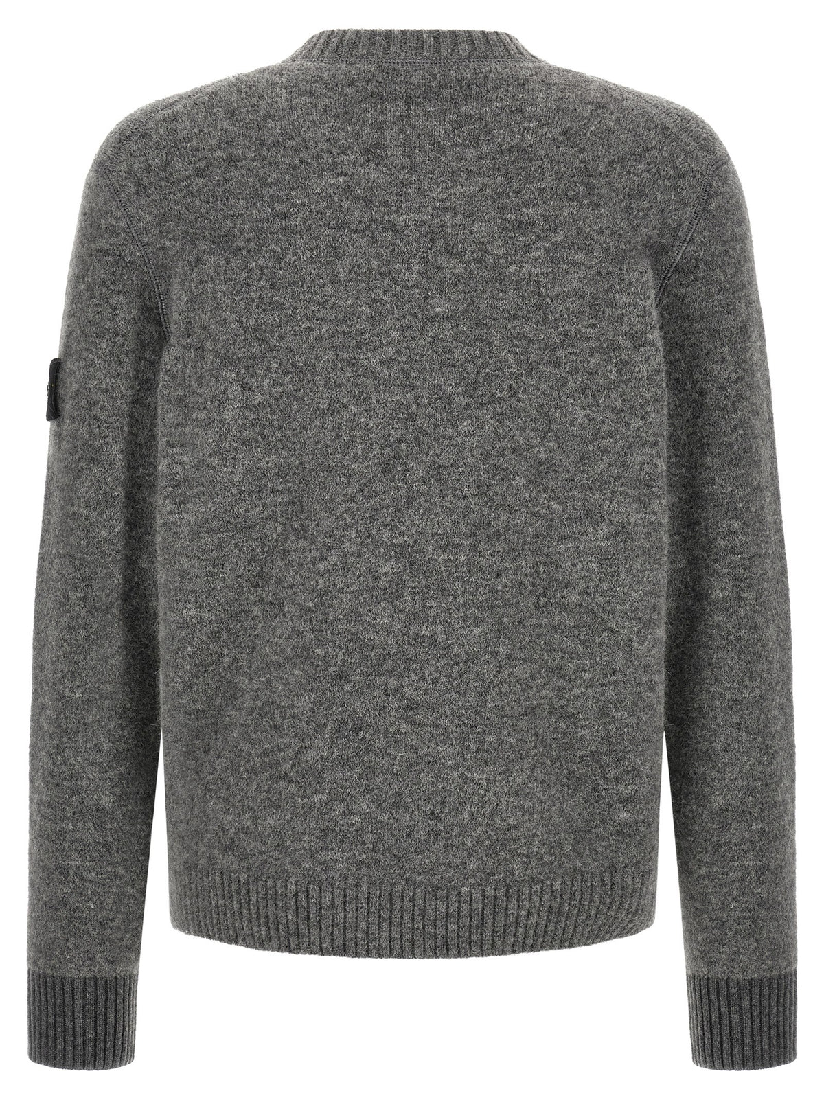 Stone Island Graue Wollstrickjacke