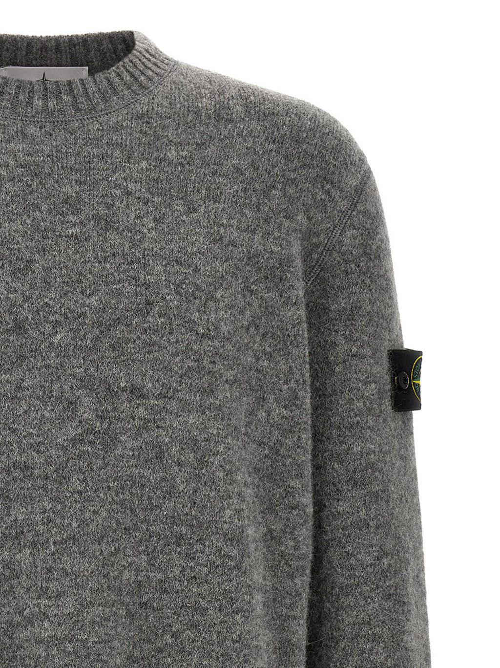 Stone Island Graue Wollstrickjacke