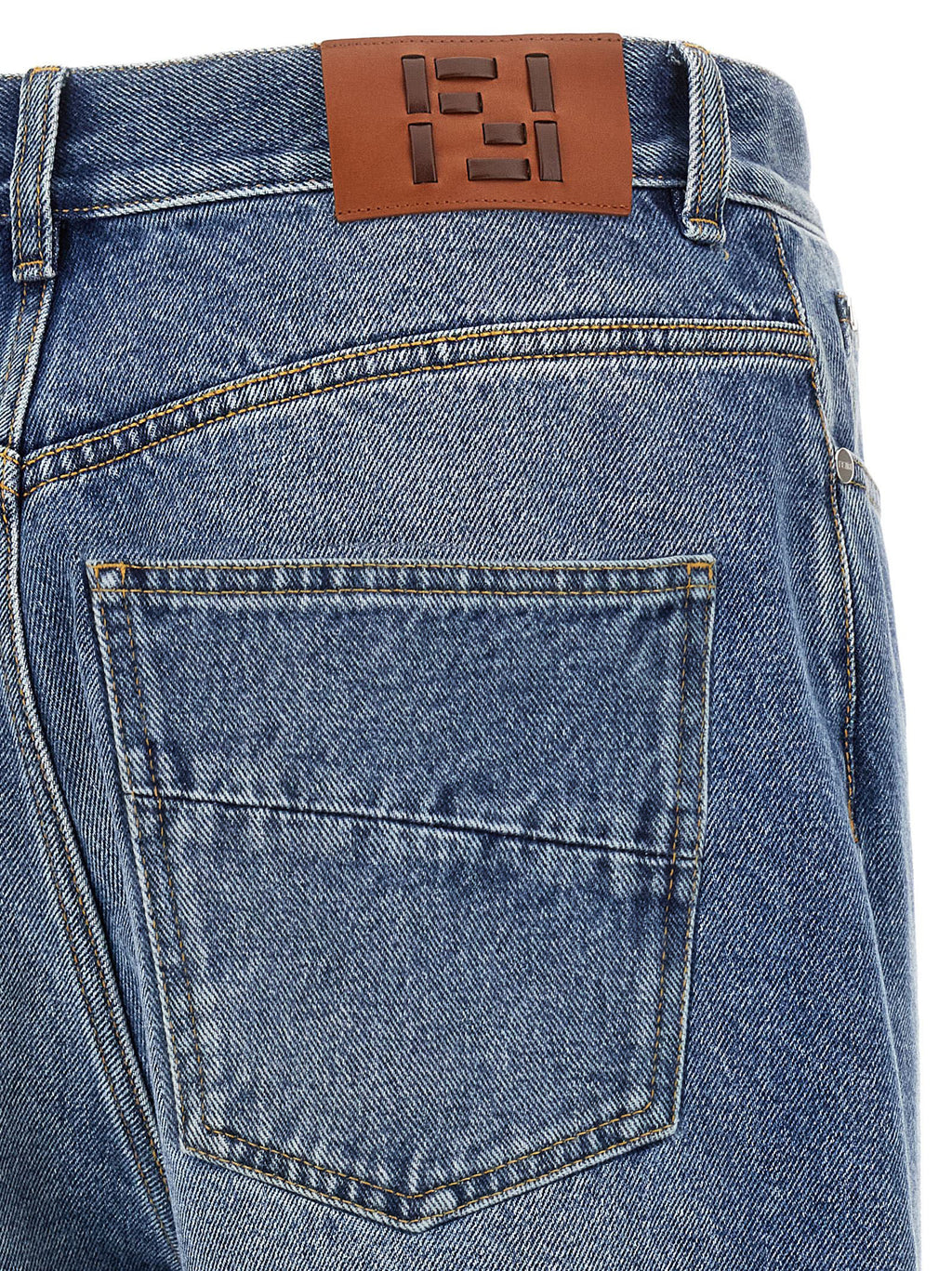 Fendi Relaxed Fit Jeans aus blauer Baumwolle