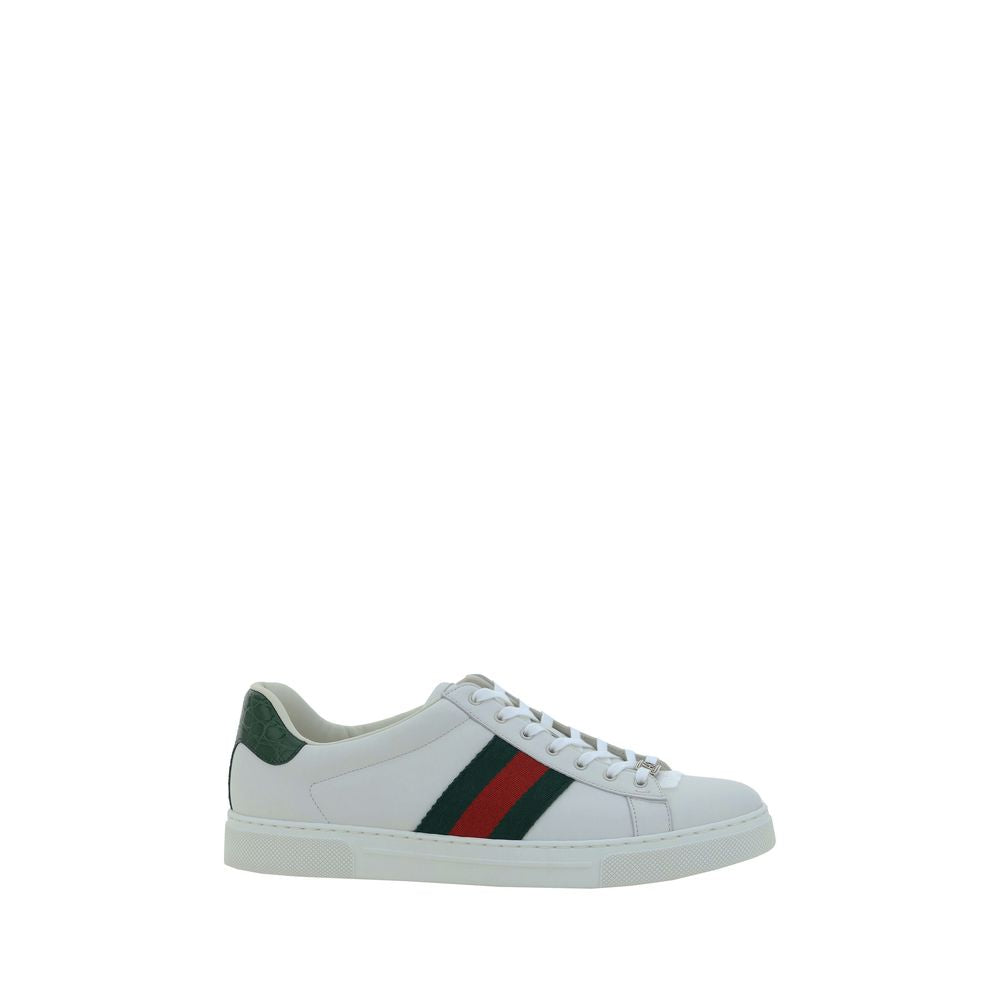 Gucci Weiße Kalbsleder Bos Taurus Low Top Sneaker