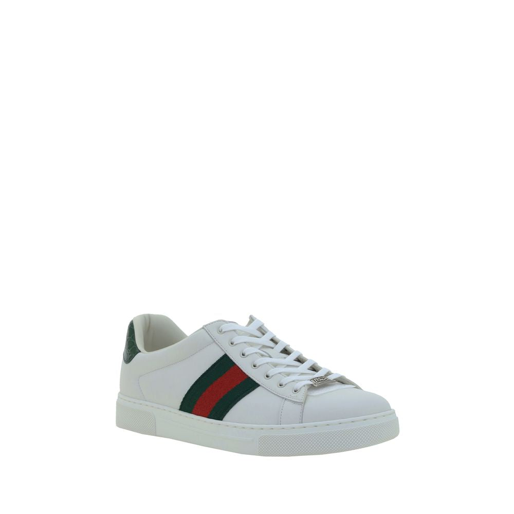 Gucci Weiße Kalbsleder Bos Taurus Low Top Sneaker