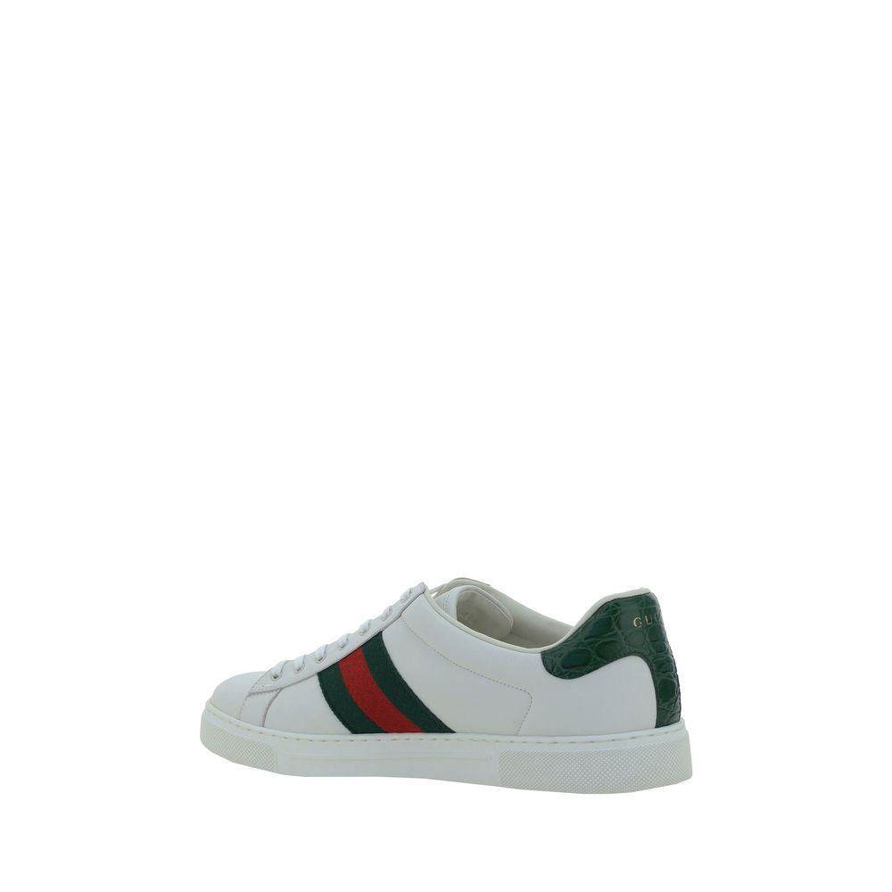 Gucci Weiße Kalbsleder Bos Taurus Low Top Sneaker