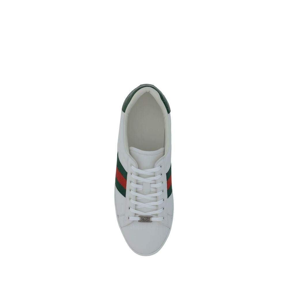 Gucci Weiße Kalbsleder Bos Taurus Low Top Sneaker