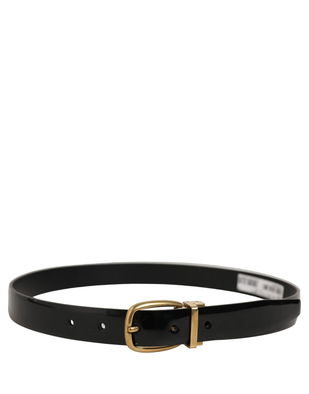 Dolce & Gabbana Schwarzer klassischer Ledergürtel mit goldfarbener Schnalle