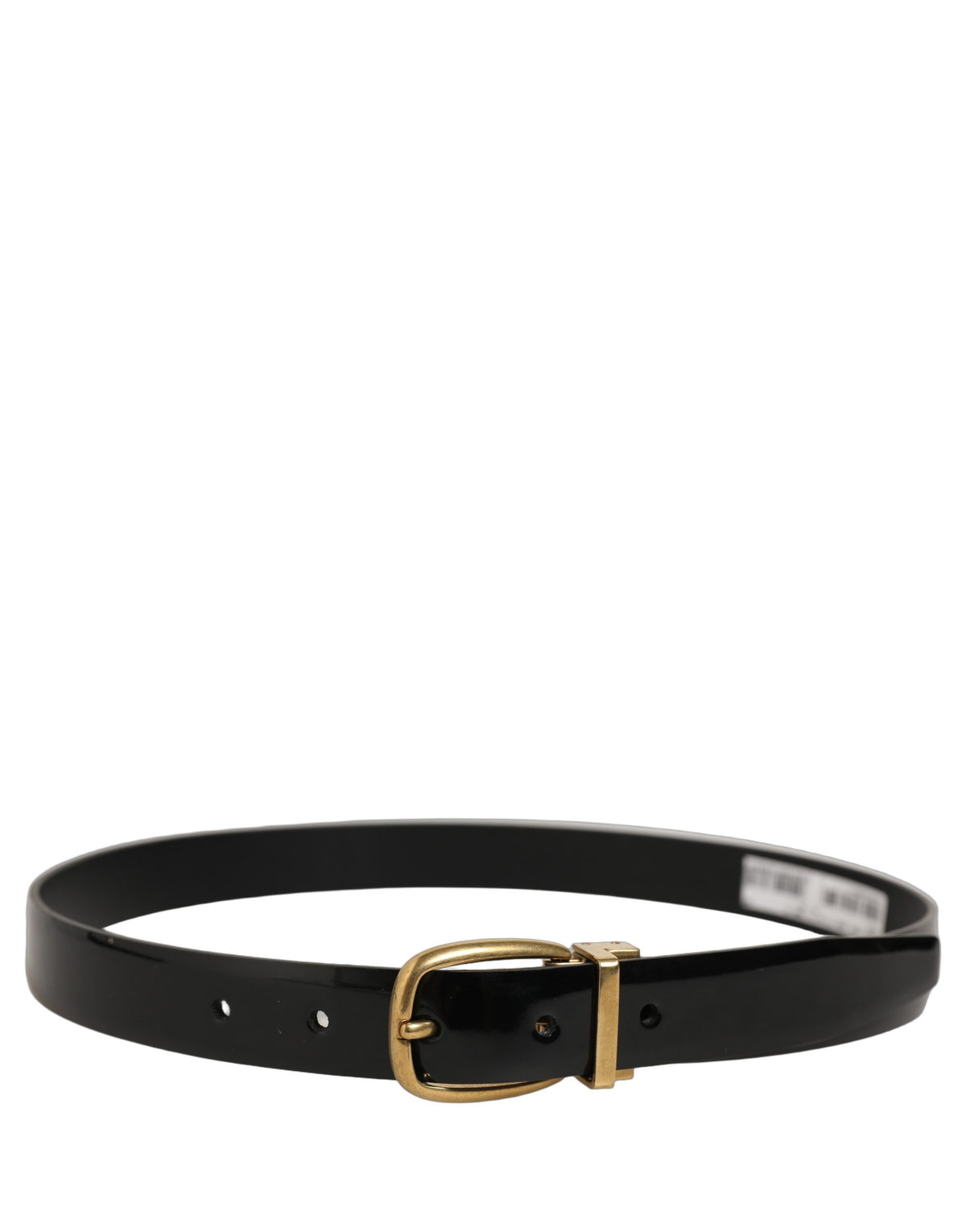 Dolce & Gabbana Schwarzer klassischer Ledergürtel mit goldfarbener Schnalle