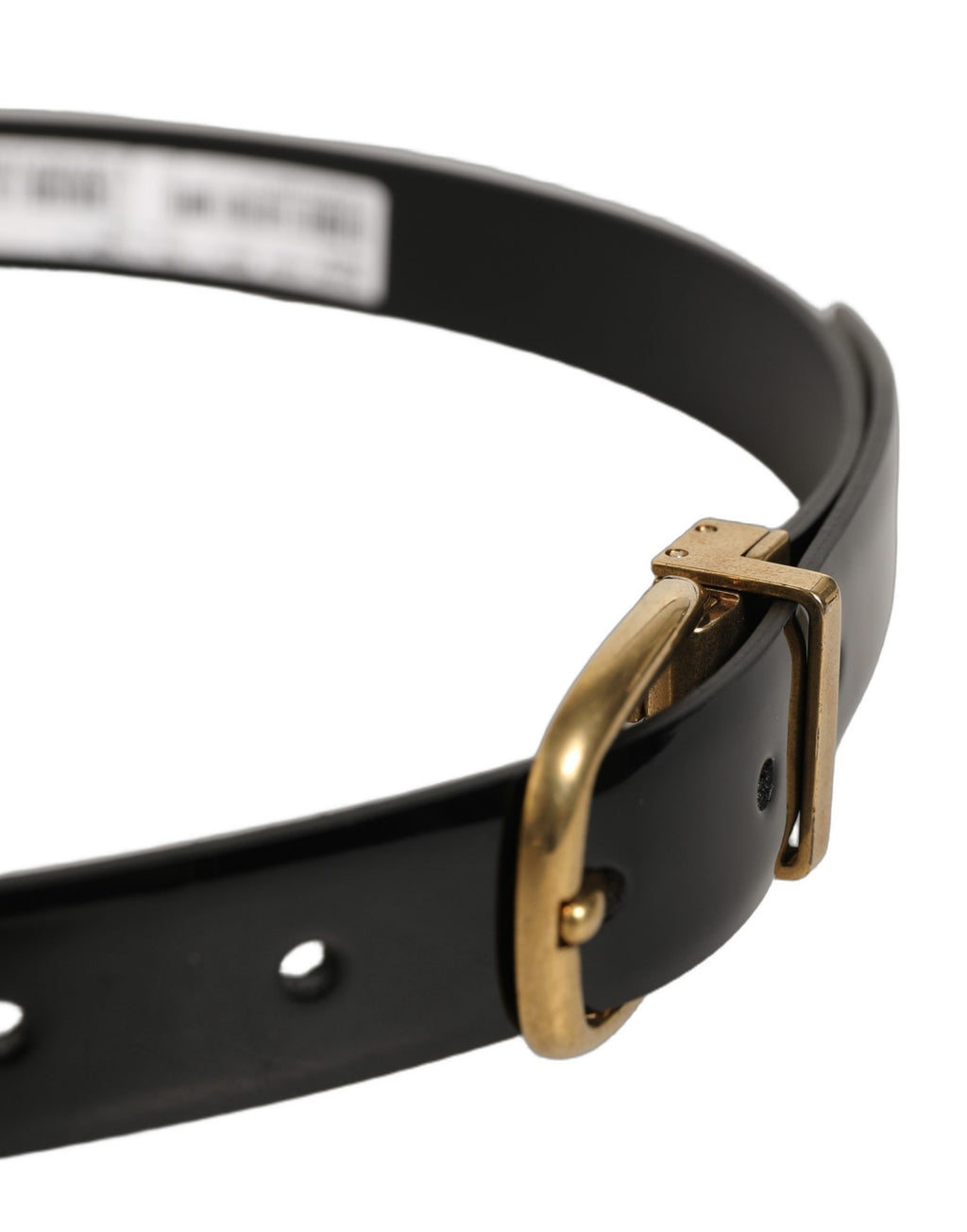 Dolce & Gabbana Schwarzer klassischer Ledergürtel mit goldfarbener Schnalle