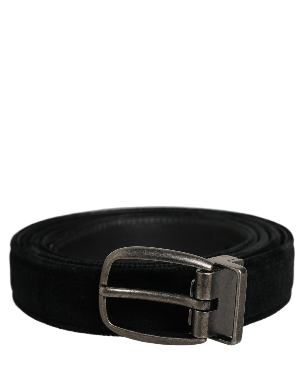 Dolce & Gabbana Schwarzer Baumwollgürtel für Herren mit Metallschnalle