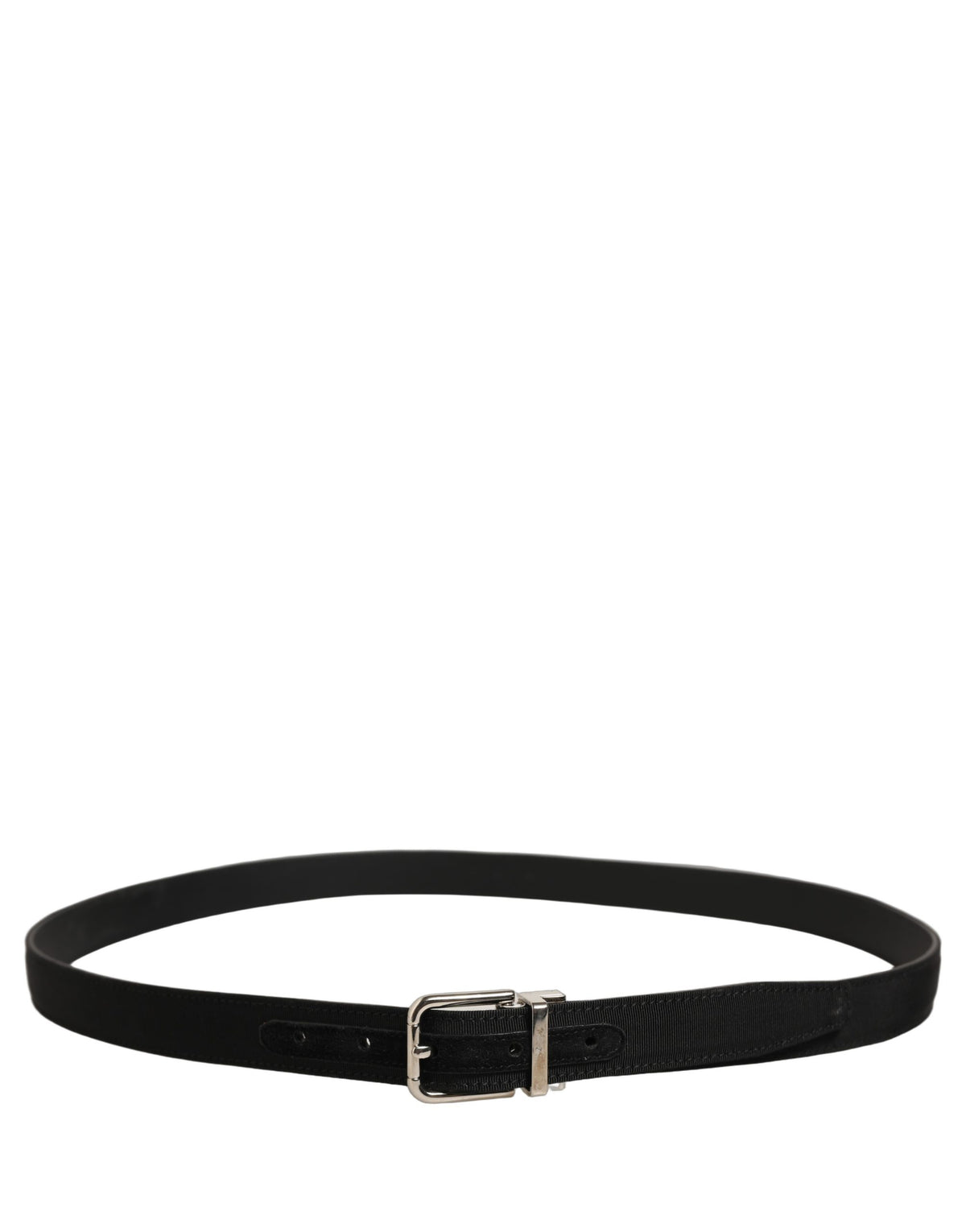 Dolce & Gabbana Schwarzer klassischer Ledergürtel mit silberfarbener Schnalle
