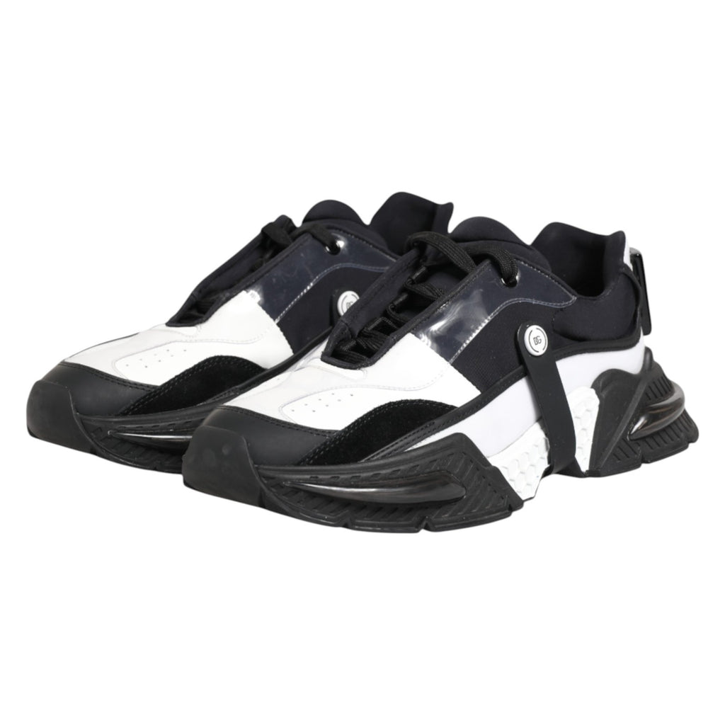Dolce & Gabbana Weiße Schwarz Logo Airmaster Sneakers Schuhe