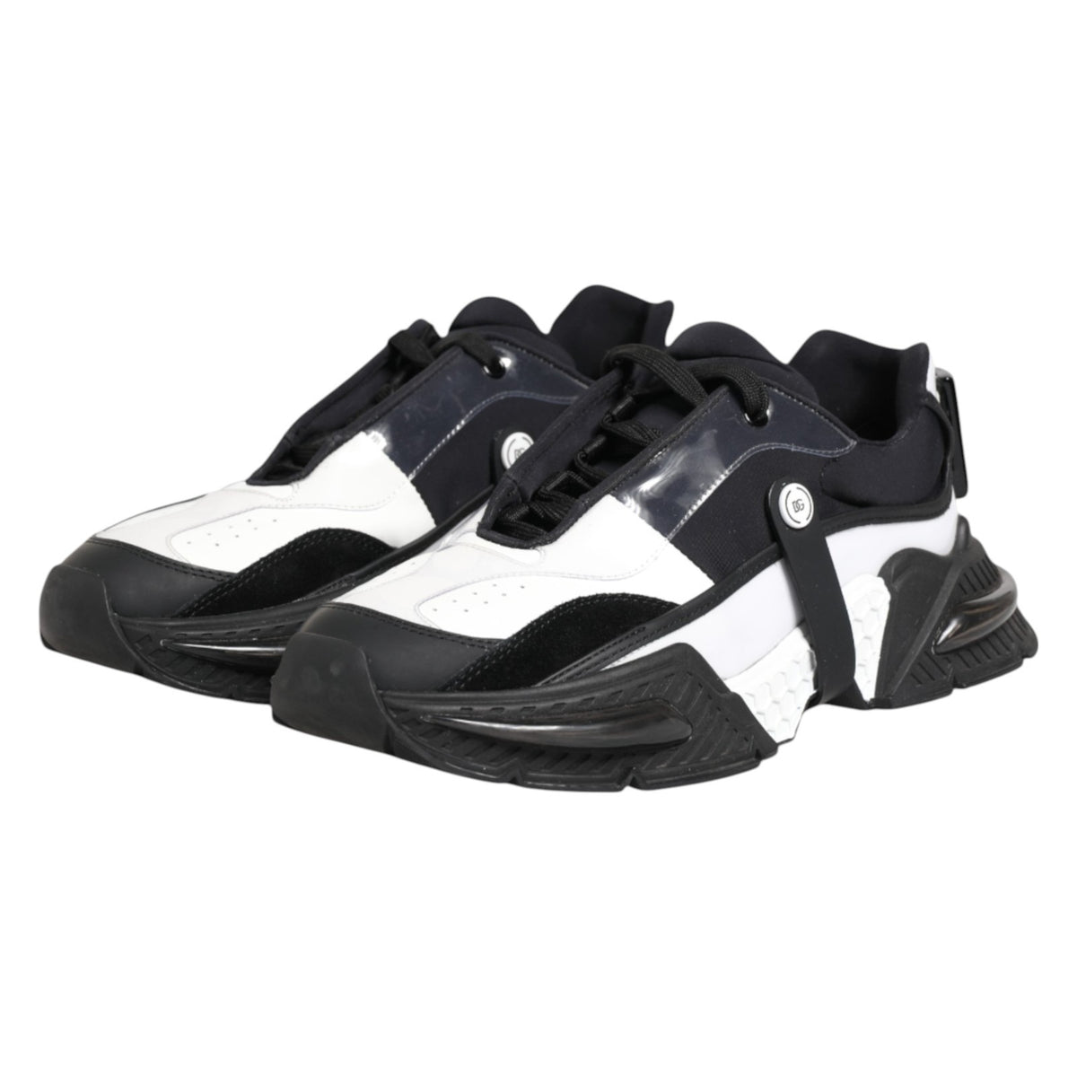 Dolce & Gabbana Weiße Schwarz Logo Airmaster Sneakers Schuhe