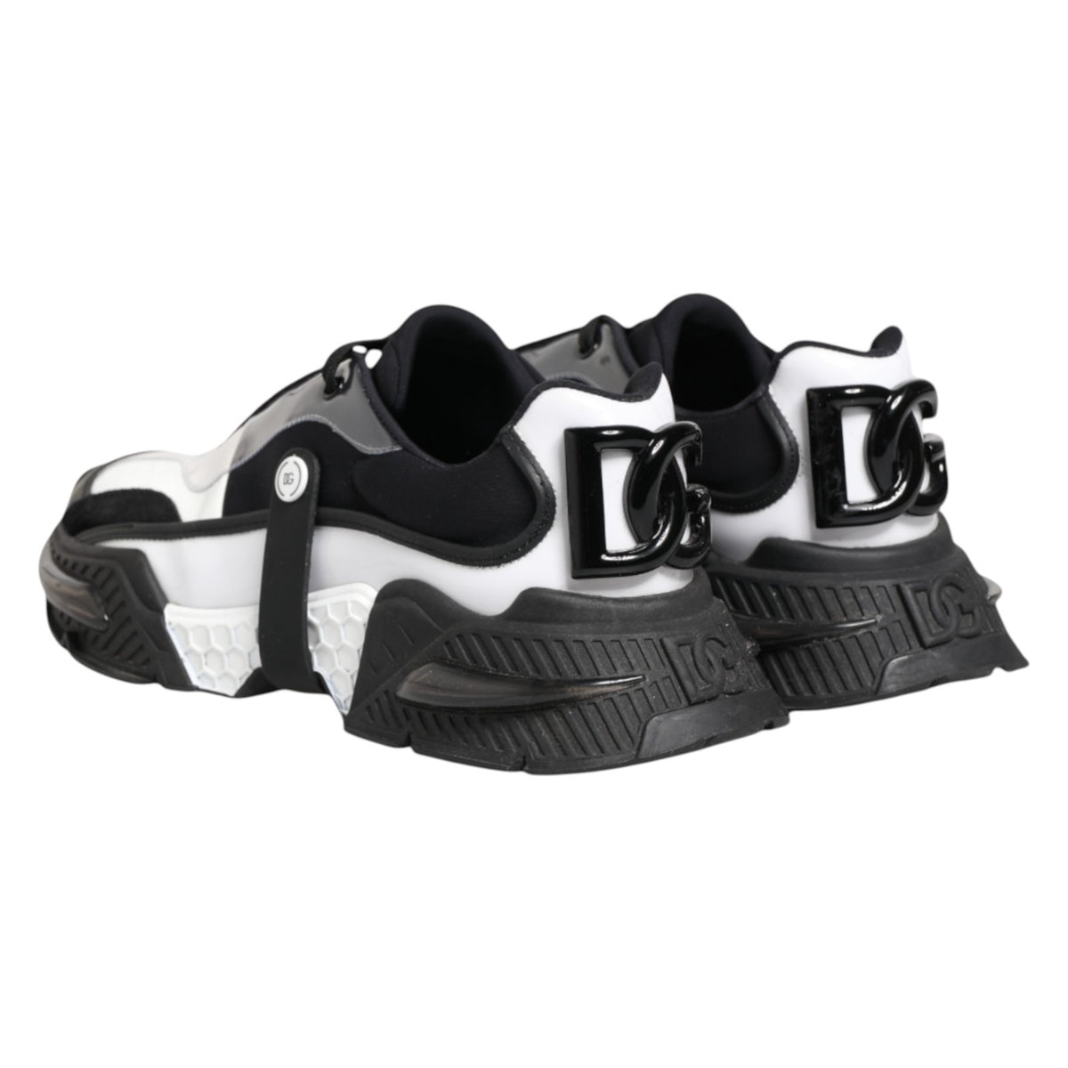 Dolce & Gabbana Weiße Schwarz Logo Airmaster Sneakers Schuhe