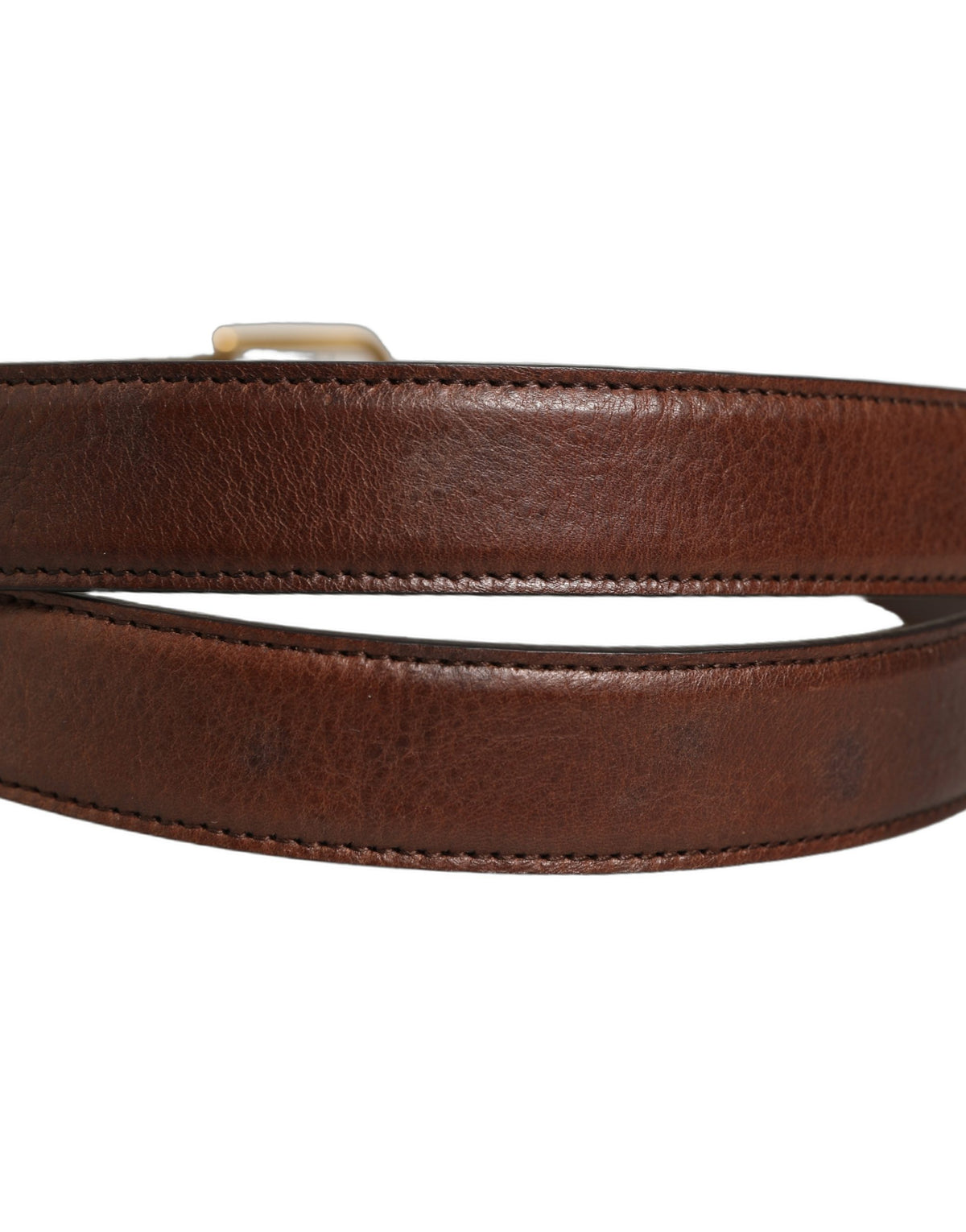 Dolce & Gabbana Brauner Ledergürtel mit goldfarbener Metallschnalle