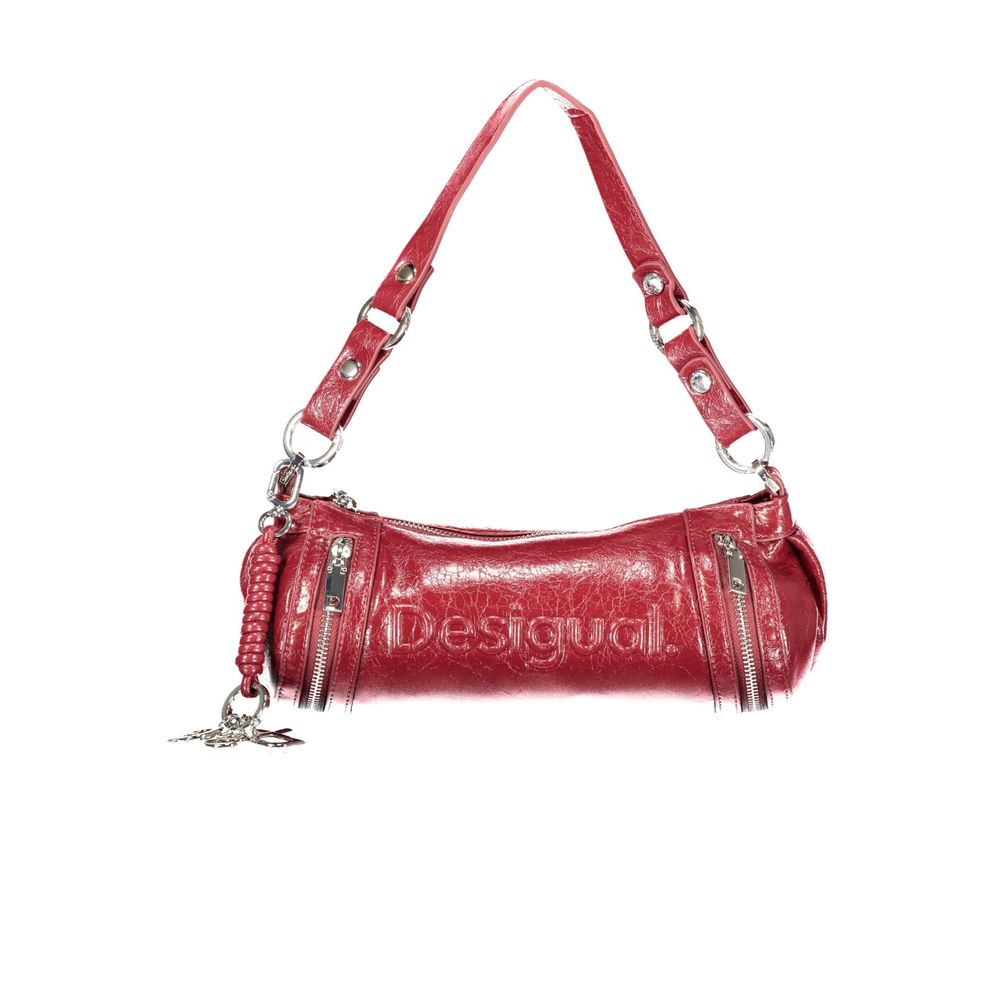 Desigual Rosso Damenhandtasche aus Polyurethan mit verstellbarem Schulterriemen