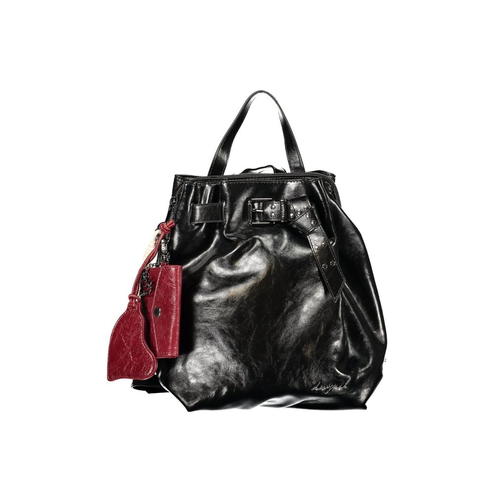 Desigual Schwarzer Polyurethan-Rucksack für Damen für anspruchsvollen Stil