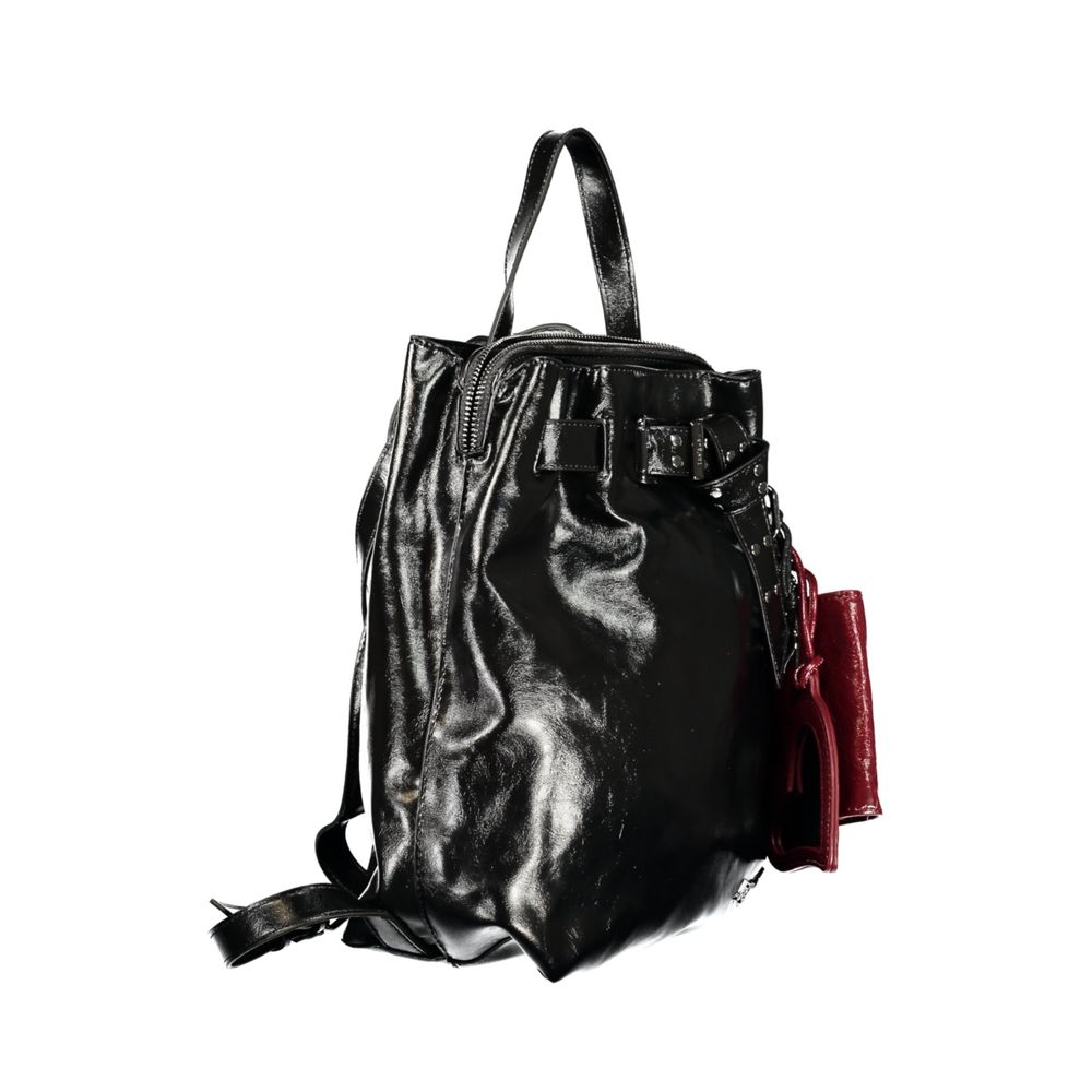 Desigual Schwarzer Polyurethan-Rucksack für Damen für anspruchsvollen Stil