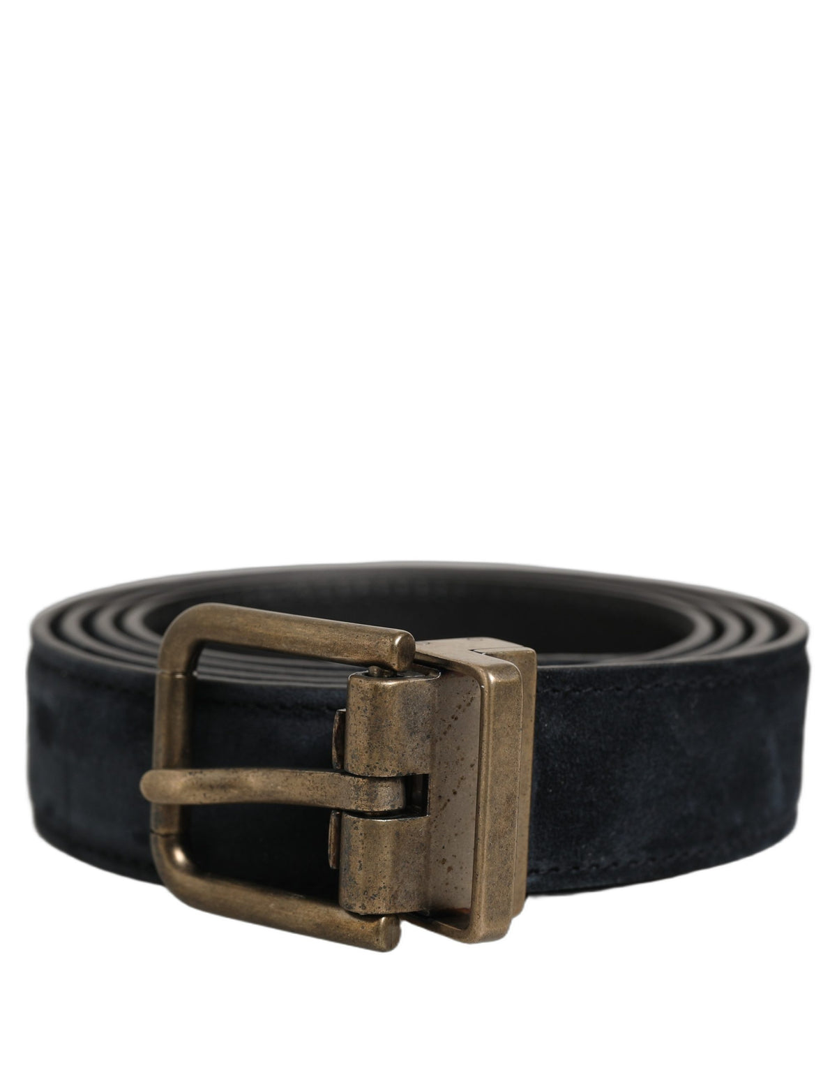 Dolce & Gabbana Herren Gürtel aus schwarzem Leder mit goldfarbener Metallschnalle