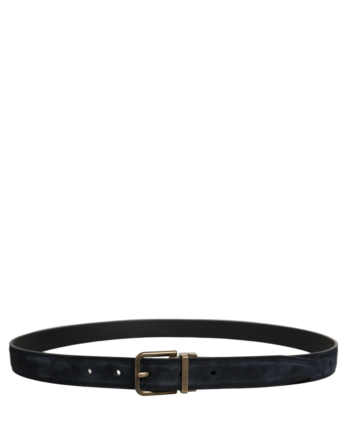 Dolce & Gabbana Herren Gürtel aus schwarzem Leder mit goldfarbener Metallschnalle