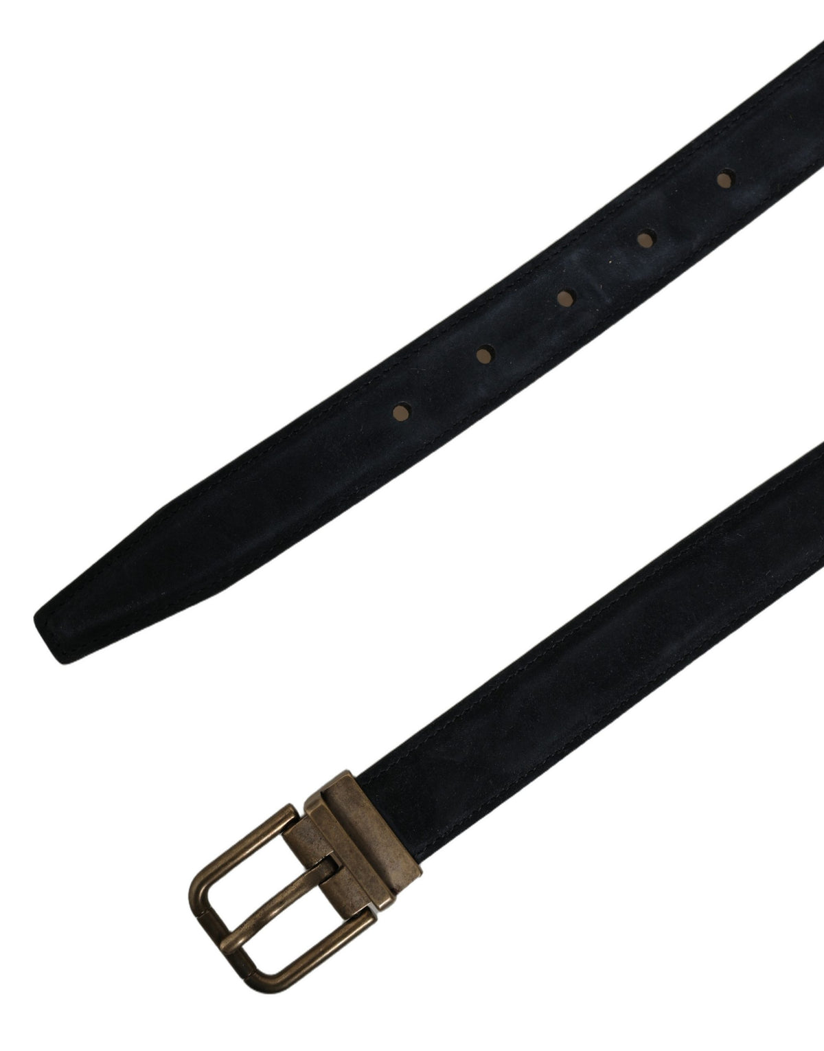 Dolce & Gabbana Herren Gürtel aus schwarzem Leder mit goldfarbener Metallschnalle