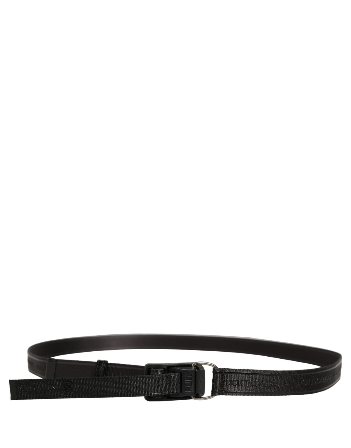 Dolce & Gabbana Herren Gürtel Schwarz Nylon Gurtband Kunststoffschnalle