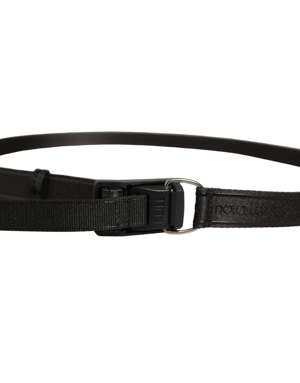 Dolce & Gabbana Herren Gürtel Schwarz Nylon Gurtband Kunststoffschnalle