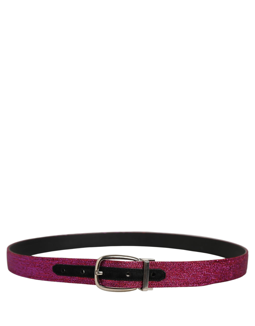 Dolce & Gabbana Herren Gürtel Fuchsia Glitzer Silberschnalle
