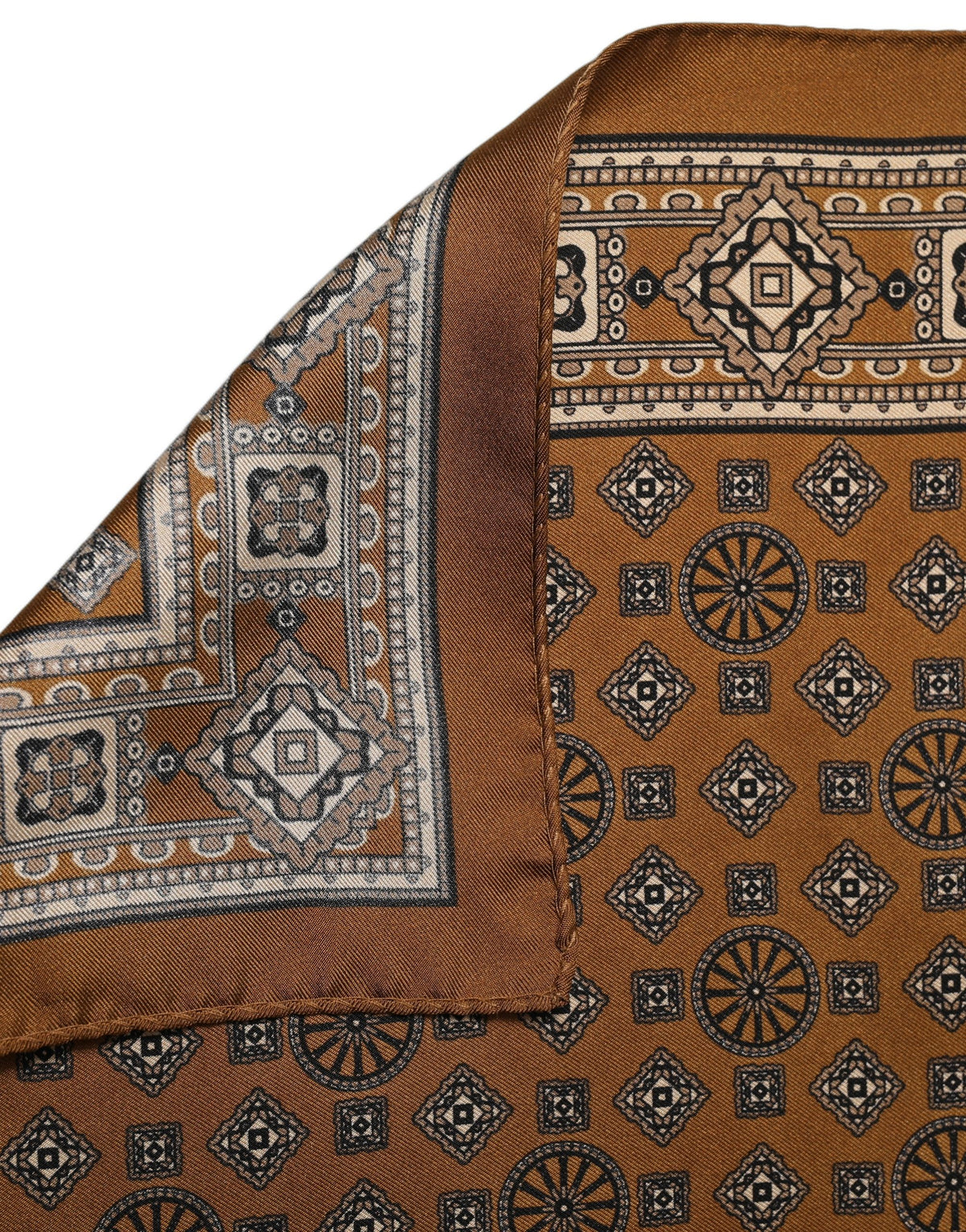 Dolce & Gabbana Braunes Geometrisches Einstecktuch Foulard Schal
