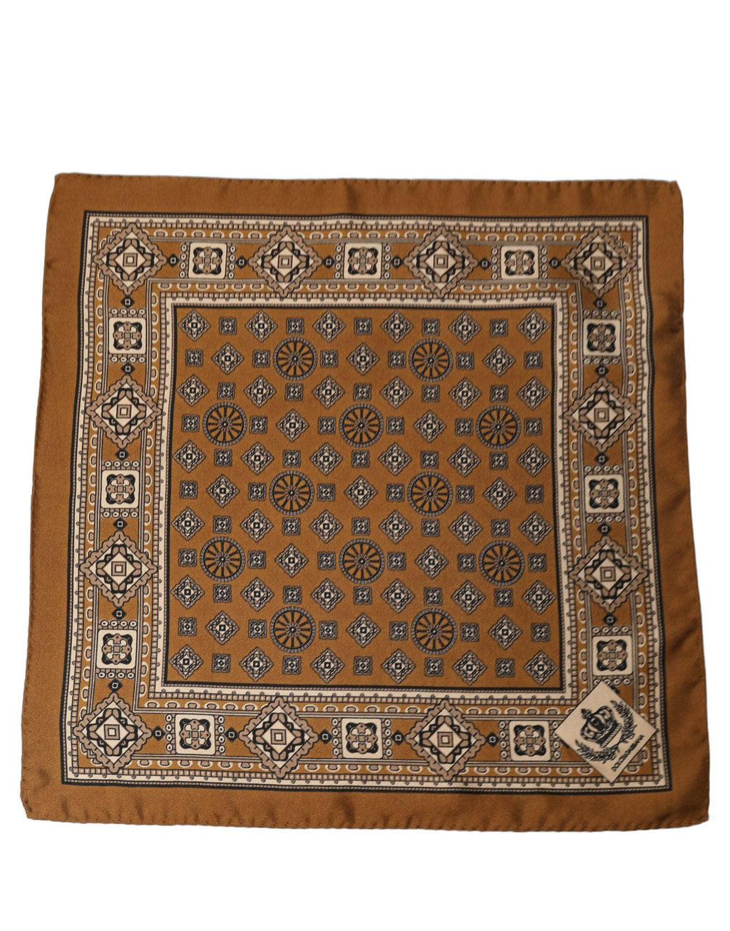 Dolce & Gabbana Braunes Geometrisches Einstecktuch Foulard Schal