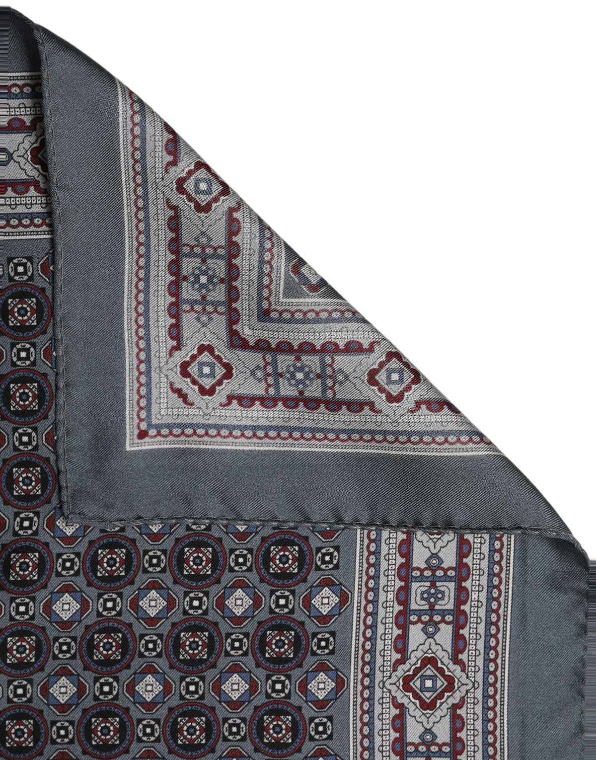 Dolce & Gabbana Graues Geometrisches Einstecktuch Foulard Schal