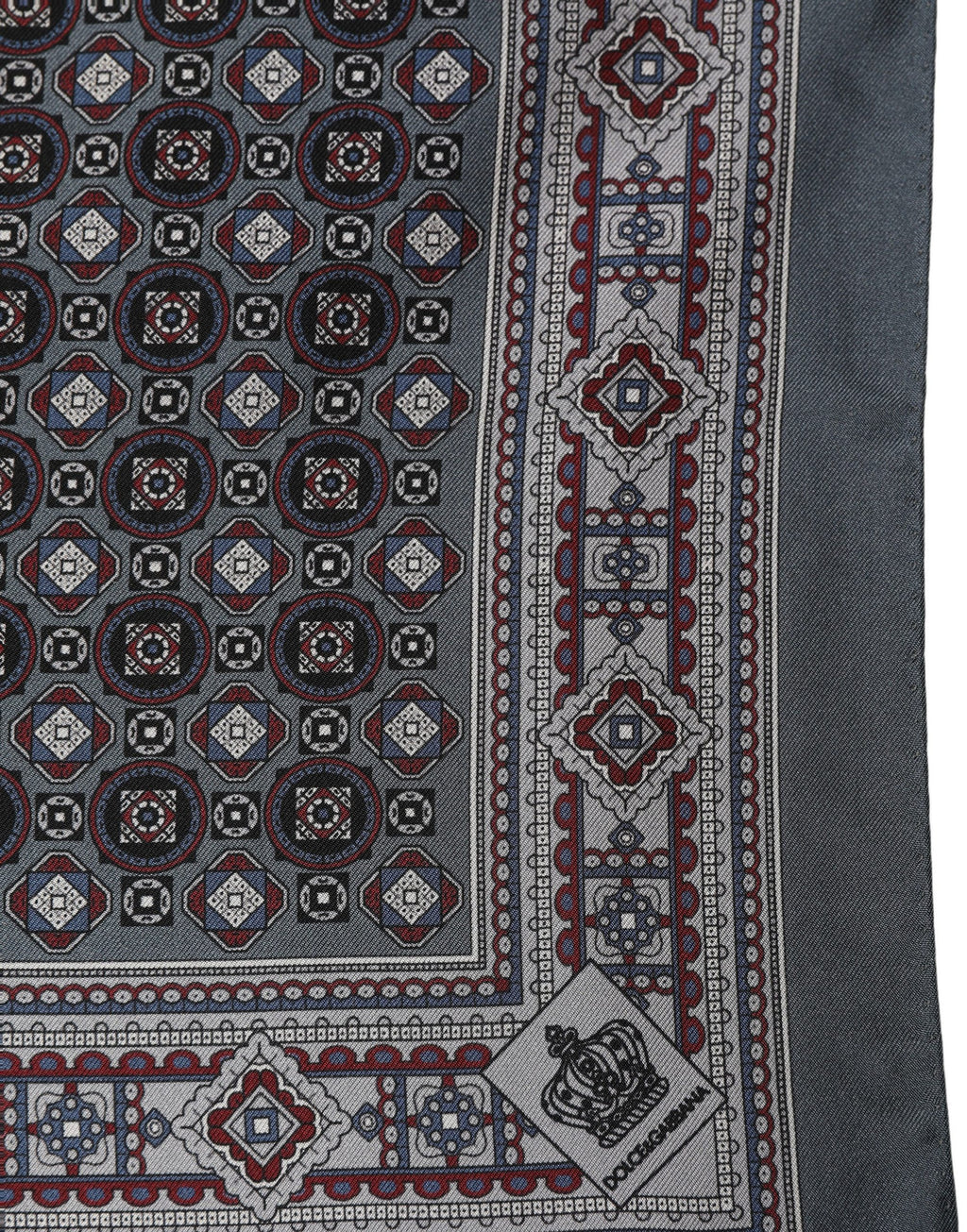 Dolce & Gabbana Graues Geometrisches Einstecktuch Foulard Schal