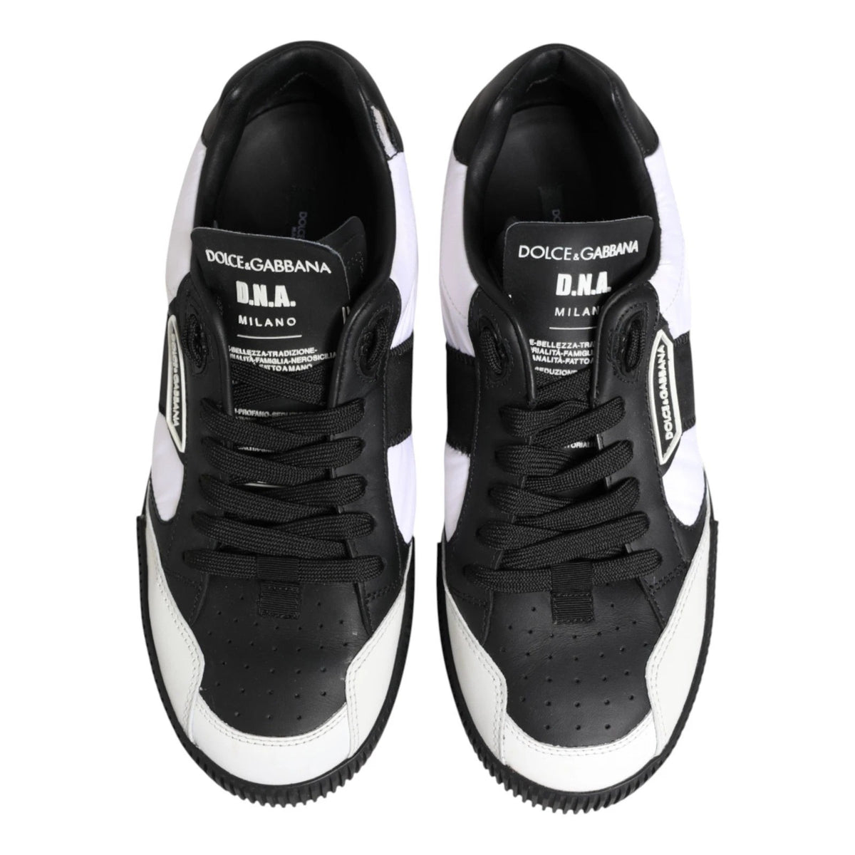 Dolce & Gabbana Schwarz Weiß MIAMI Low Top Herren-Sneakers Schuhe