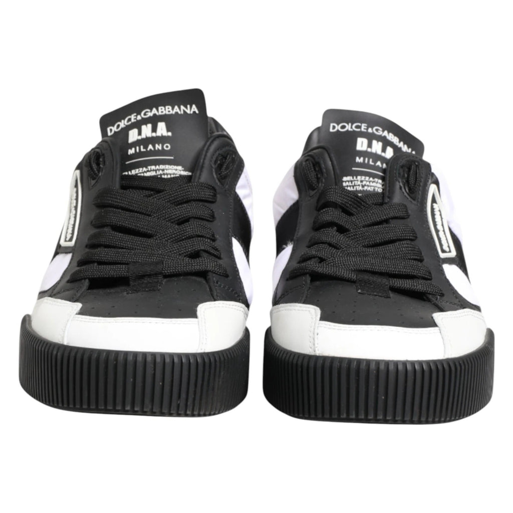 Dolce & Gabbana Schwarz Weiß MIAMI Low Top Herren-Sneakers Schuhe