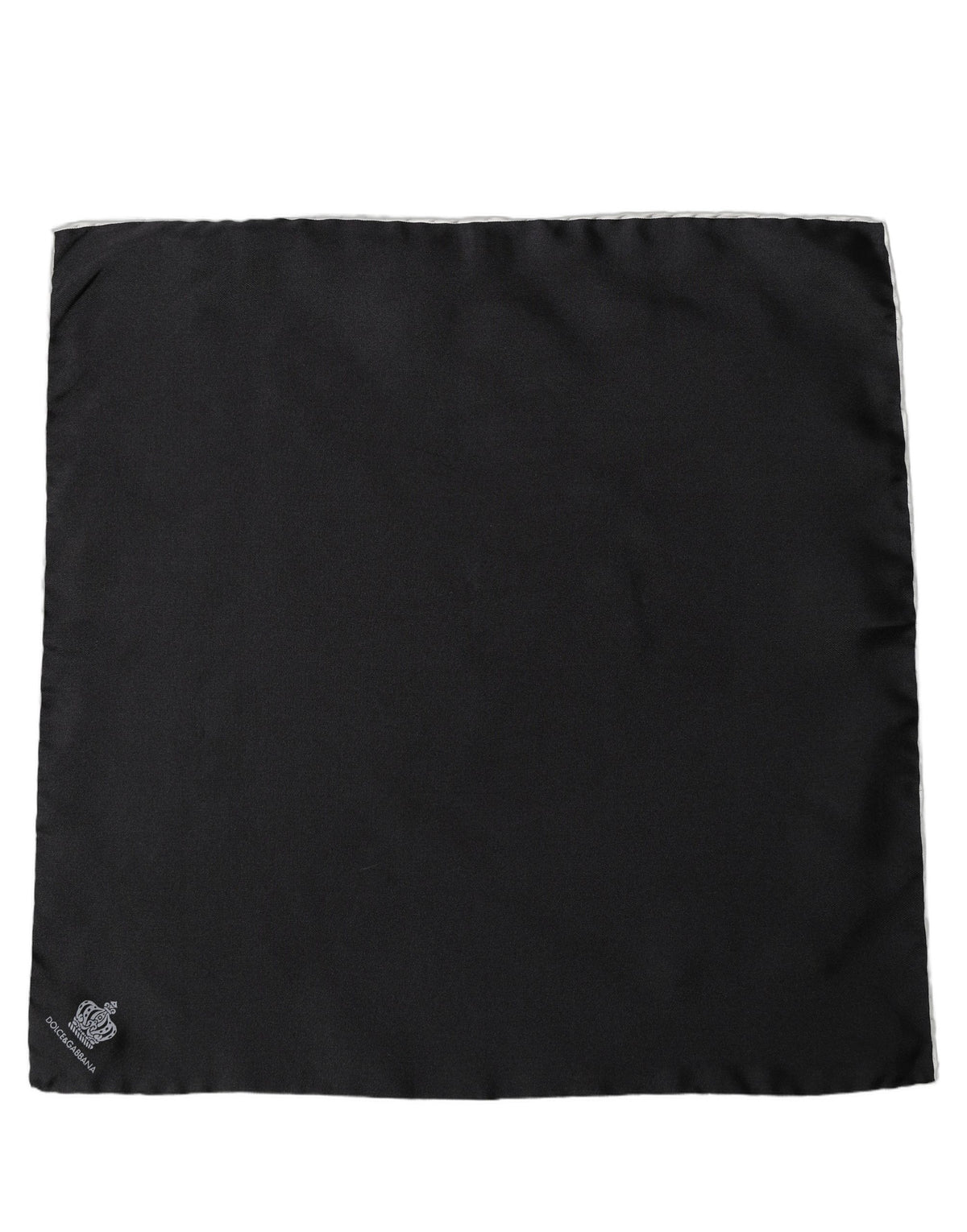 Dolce & Gabbana Herren schwarzes Seidentaschentuch Foulard Halstuch