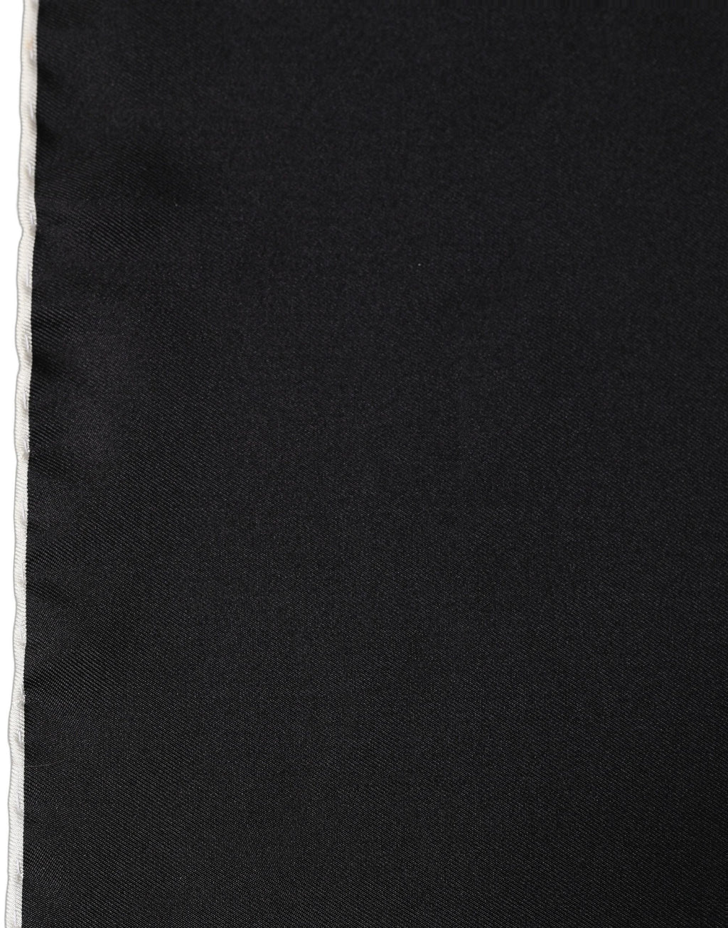 Dolce & Gabbana Herren schwarzes Seidentaschentuch Foulard Halstuch
