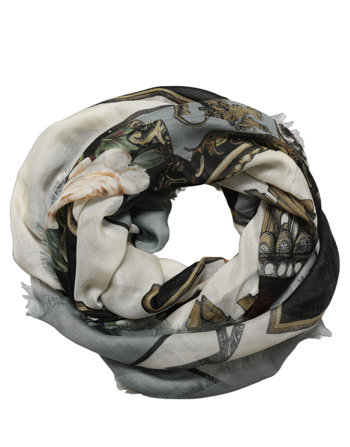Dolce & Gabbana Herren Mehrfarbiger King of Hearts quadratischer Foulard Schal