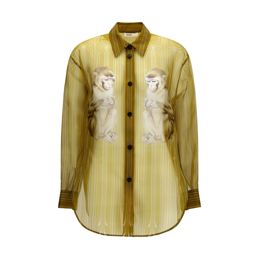 Khaite Seidenkleidhemd in Beige