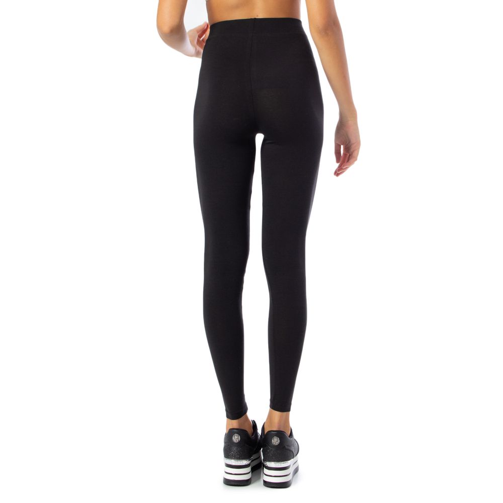 Nur schwarze Baumwoll-Leggings